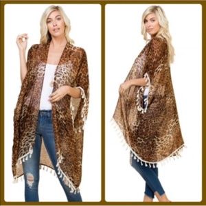 Leopard Print Kimono Cover Up